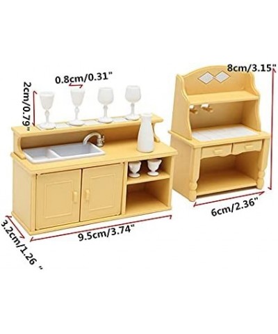 2Pcs Plastic Kitchen Cabinet Miniature Furniture Room Item Set Mini Accessory $18.14 Dollhouse Accessories