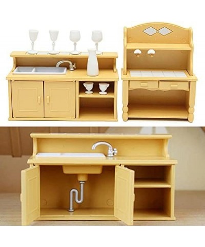 2Pcs Plastic Kitchen Cabinet Miniature Furniture Room Item Set Mini Accessory $18.14 Dollhouse Accessories