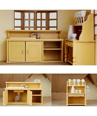 2Pcs Plastic Kitchen Cabinet Miniature Furniture Room Item Set Mini Accessory $18.14 Dollhouse Accessories