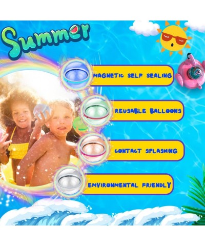 Reusable Water Balloons Quick Fill Self Sealing Refillable Water Balls for Kids Reusable Water Bomb Splash Balls for Pool Rap...