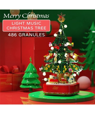 Christmas Tree Building Blocks Kits 601097 for Kids with Music Box Led Light Kit DIY Birthday Gift for Kids Boys Girls（486 Pi...