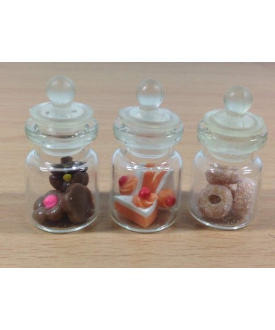 3pc Miniature Cake Food Donut Candy Dollhouse Cake in Clear Glass Mini Bottle Fruit Mix Lemon MF006 $18.92 Dollhouse Accessories