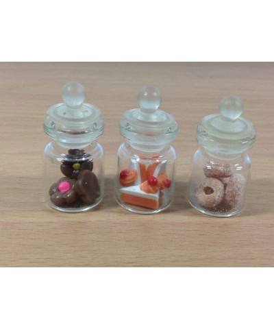 3pc Miniature Cake Food Donut Candy Dollhouse Cake in Clear Glass Mini Bottle Fruit Mix Lemon MF006 $18.92 Dollhouse Accessories