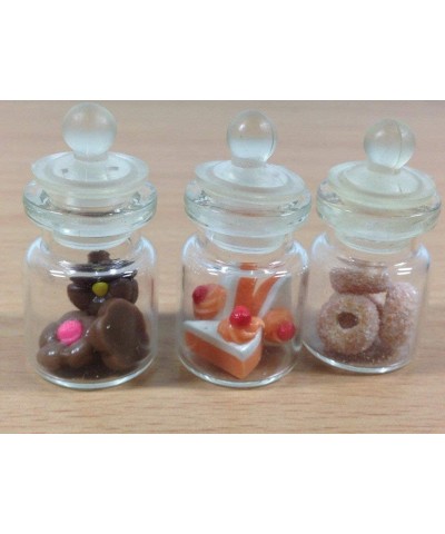 3pc Miniature Cake Food Donut Candy Dollhouse Cake in Clear Glass Mini Bottle Fruit Mix Lemon MF006 $18.92 Dollhouse Accessories