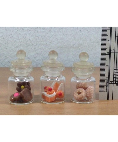 3pc Miniature Cake Food Donut Candy Dollhouse Cake in Clear Glass Mini Bottle Fruit Mix Lemon MF006 $18.92 Dollhouse Accessories