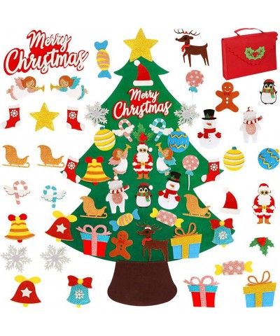 Glitter Felt Christmas Tree for Kids Wall - 3.4 Feet 30 Pieces | Felt Christmas Ornaments | DIY Felt Christmas Tree for Toddl...