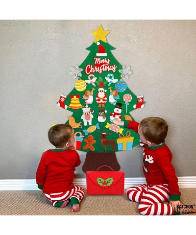 Glitter Felt Christmas Tree for Kids Wall - 3.4 Feet 30 Pieces | Felt Christmas Ornaments | DIY Felt Christmas Tree for Toddl...