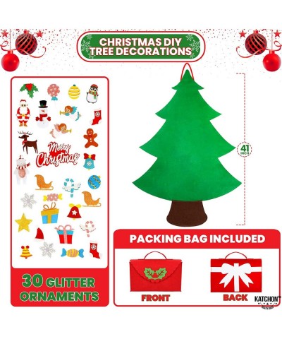 Glitter Felt Christmas Tree for Kids Wall - 3.4 Feet 30 Pieces | Felt Christmas Ornaments | DIY Felt Christmas Tree for Toddl...