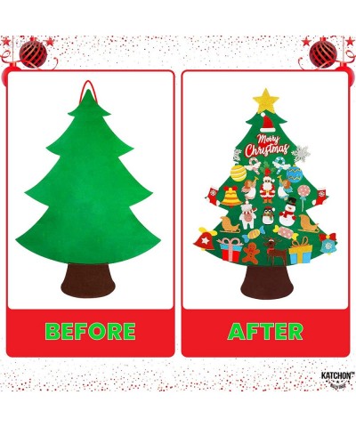 Glitter Felt Christmas Tree for Kids Wall - 3.4 Feet 30 Pieces | Felt Christmas Ornaments | DIY Felt Christmas Tree for Toddl...