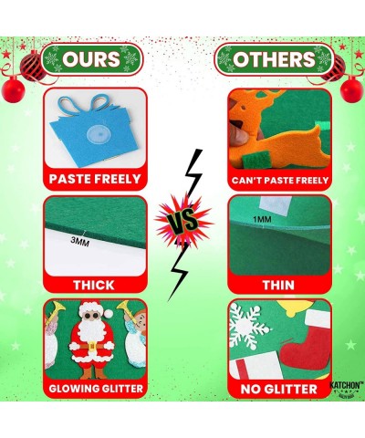 Glitter Felt Christmas Tree for Kids Wall - 3.4 Feet 30 Pieces | Felt Christmas Ornaments | DIY Felt Christmas Tree for Toddl...