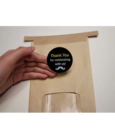 1.9 Inch Thank You Stickers Boy Baby Shower Favors Little Man 60 Labels Blue Black $20.03 Kids' Party Favor Sets