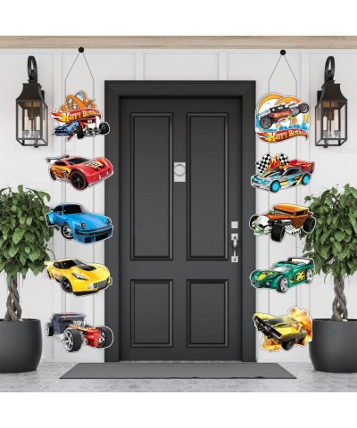 Hot Cars Porch Sign Door Hanging Banner Cars Themed Birthday Party Supplies for Boys and Girls Kids Party Decorations Decor $...