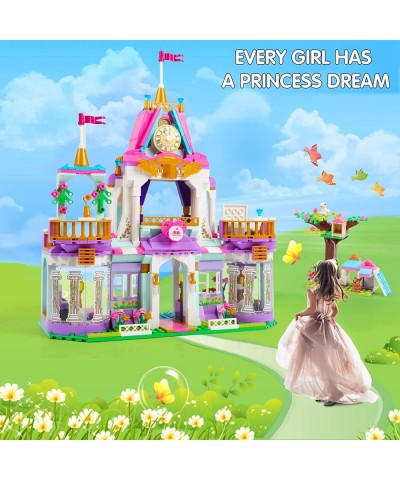 Girls Princess Castle Building Blocks 667Pcs Dream Castle Building Blocks Toys Pink Palace Creative Roleplay Toys Birthday Gi...