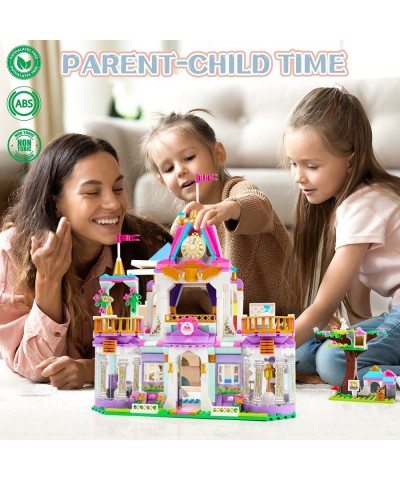 Girls Princess Castle Building Blocks 667Pcs Dream Castle Building Blocks Toys Pink Palace Creative Roleplay Toys Birthday Gi...