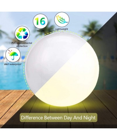 16" LED Beach Ball with Remote Control - 16 Colors Lights and 4 Light Modes Outdoor Pool Beach Party Games for Kids Adults IP...