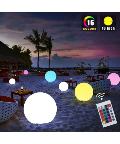 16" LED Beach Ball with Remote Control - 16 Colors Lights and 4 Light Modes Outdoor Pool Beach Party Games for Kids Adults IP...