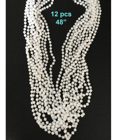 GIFTEXPRESS? 12 PCS White Pearl Bead Necklaces Flapper Beads Party Accessory Party Favor $17.79 Kids' Dress-Up Accessories