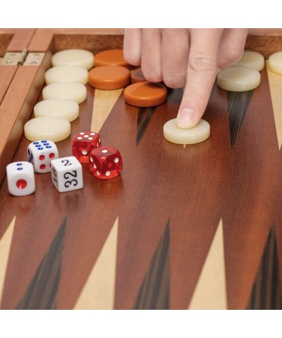 Wooden Inlaid Backgammon Set- Cascadia - with Acrylic Playing Pieces & Wooden Dice Cups 17-inch Board $96.20 Board Games