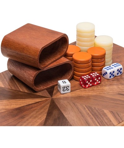 Wooden Inlaid Backgammon Set- Cascadia - with Acrylic Playing Pieces & Wooden Dice Cups 17-inch Board $96.20 Board Games