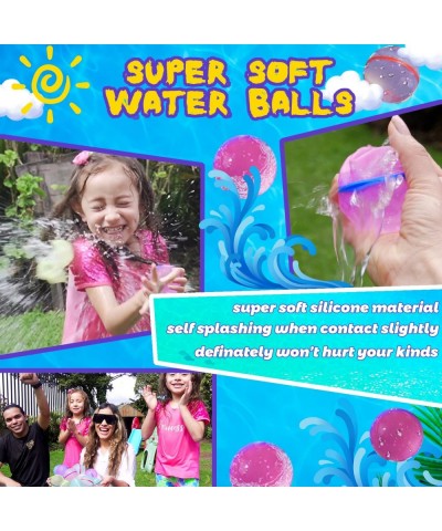 Reusable Water Balloons Quick Fill Self Sealing Refillable Water Balls for Kids Reusable Water Bomb Splash Balls for Pool Rap...