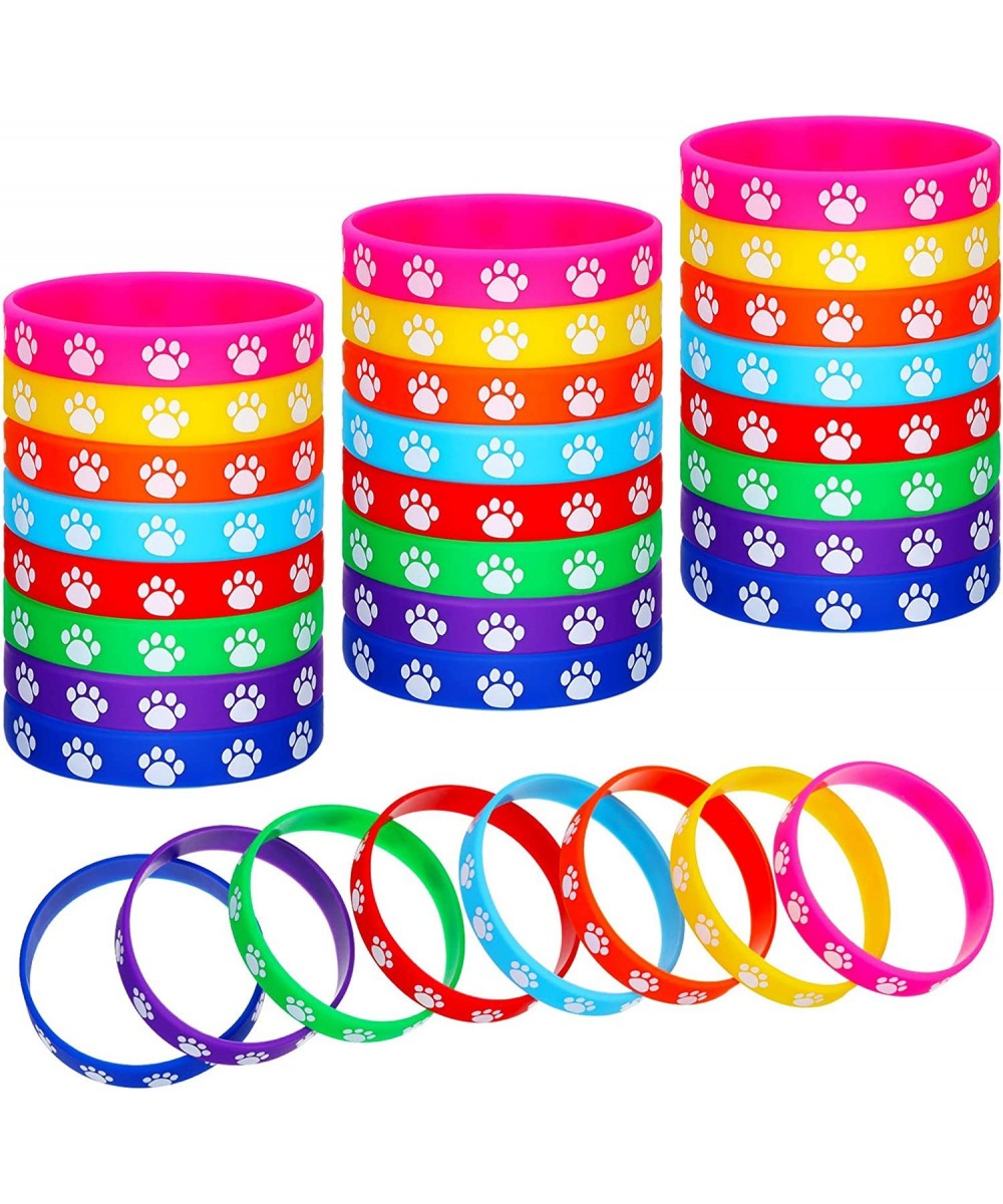 48 Pieces Paw Print Rubber Bracelets Multicolor Silicone Stretch Wristbands for Birthday Party Supplies $22.30 Kids' Dress-Up...