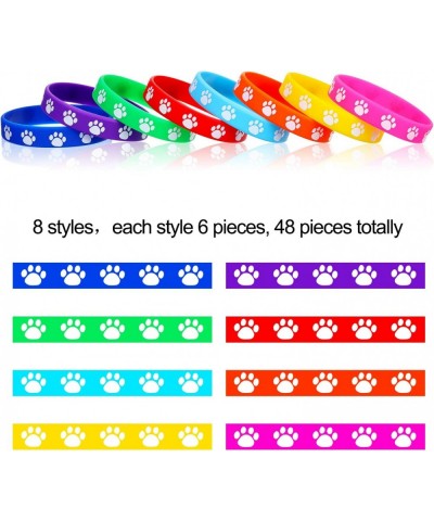 48 Pieces Paw Print Rubber Bracelets Multicolor Silicone Stretch Wristbands for Birthday Party Supplies $22.30 Kids' Dress-Up...