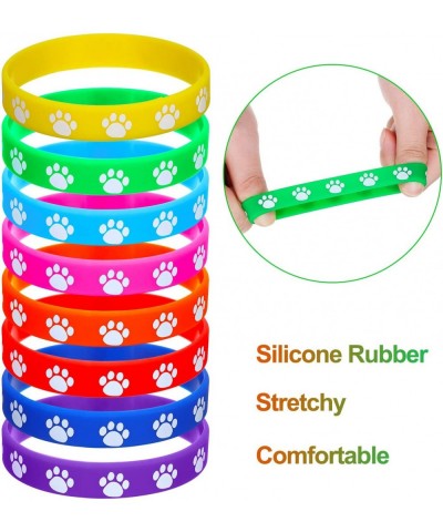 48 Pieces Paw Print Rubber Bracelets Multicolor Silicone Stretch Wristbands for Birthday Party Supplies $22.30 Kids' Dress-Up...