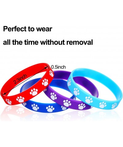 48 Pieces Paw Print Rubber Bracelets Multicolor Silicone Stretch Wristbands for Birthday Party Supplies $22.30 Kids' Dress-Up...