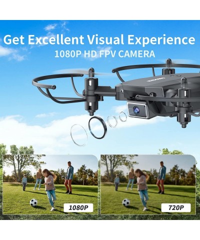 F02 Mini Drone with Camera - 1080P FPV Foldable Drone Gifts for Beginner Kids Support Voice/Gesture Control 3D Flips Headless...