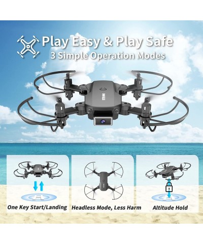 F02 Mini Drone with Camera - 1080P FPV Foldable Drone Gifts for Beginner Kids Support Voice/Gesture Control 3D Flips Headless...