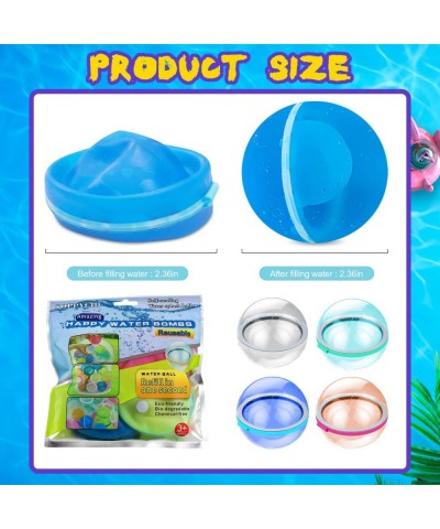 Reusable Water Balloons Quick Fill Self Sealing Refillable Water Balls for Kids Reusable Water Bomb Splash Balls for Pool Rap...