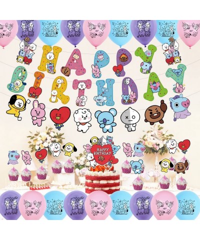 Cute cartoon Birthday party supplies decoration cake toppers banner decor include happy birthday flags balloons cakes flag de...