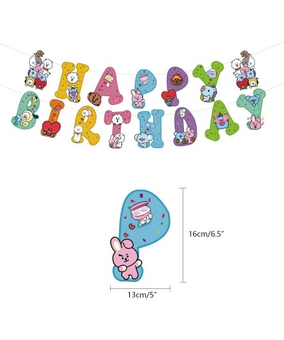 Cute cartoon Birthday party supplies decoration cake toppers banner decor include happy birthday flags balloons cakes flag de...