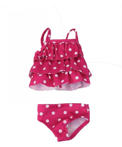 Magenta Polka Dot 2 Piece Swimsuit Made for 14 inch Dolls Compatible with Wellie Wishers $15.65 Doll Accessories