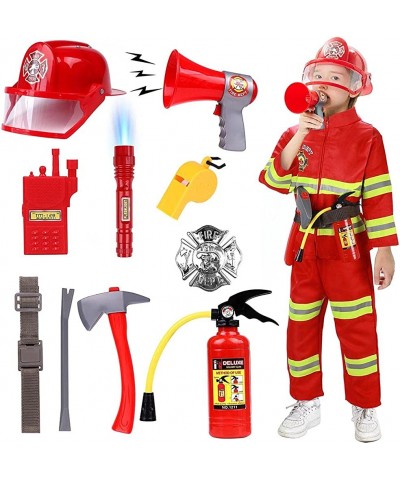 Kids Fireman Costume Role Play Dress Up Set Firefighter Accessories Toys Fireman Costume Coat and Pants $65.64 Kids' Costumes