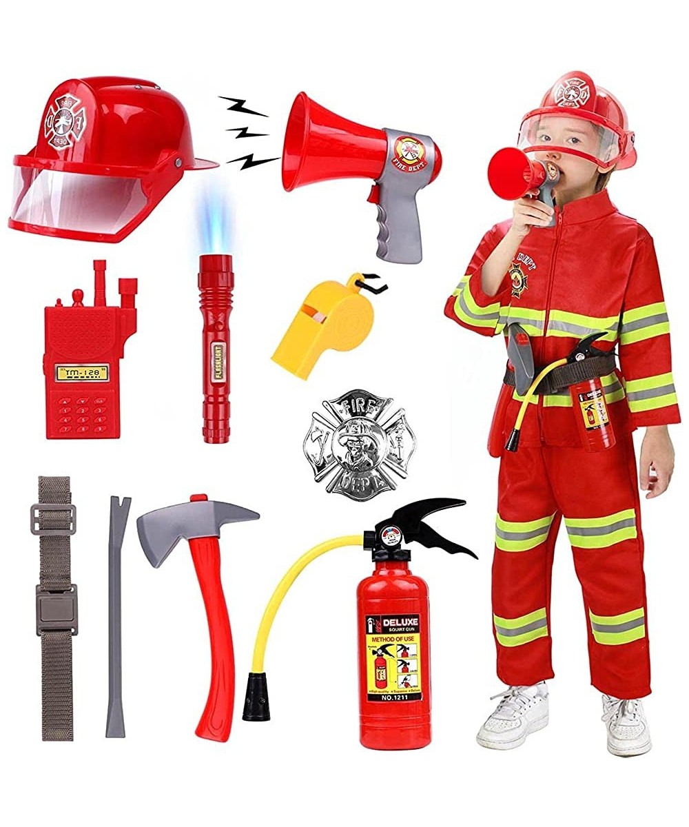 Kids Fireman Costume Role Play Dress Up Set Firefighter Accessories Toys Fireman Costume Coat and Pants $65.64 Kids' Costumes