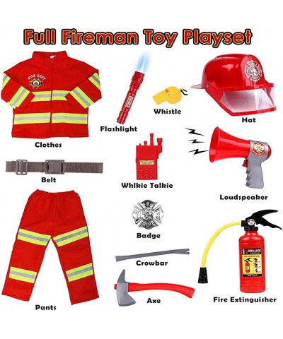 Kids Fireman Costume Role Play Dress Up Set Firefighter Accessories Toys Fireman Costume Coat and Pants $65.64 Kids' Costumes