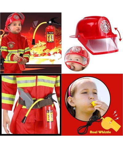 Kids Fireman Costume Role Play Dress Up Set Firefighter Accessories Toys Fireman Costume Coat and Pants $65.64 Kids' Costumes