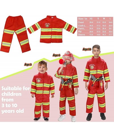 Kids Fireman Costume Role Play Dress Up Set Firefighter Accessories Toys Fireman Costume Coat and Pants $65.64 Kids' Costumes