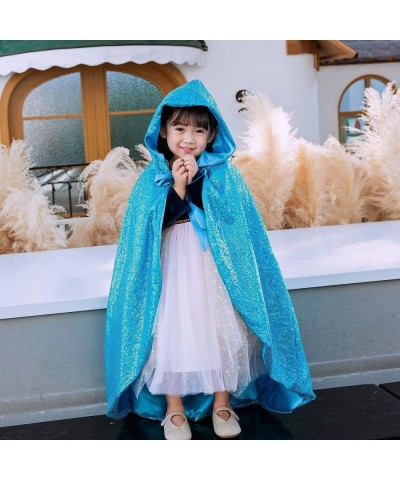 Princess Costume Sequins Hooded Cloak for Girls with Accessories Gloves Wand Crown Necklace Earrings Set $40.37 Kids' Costumes