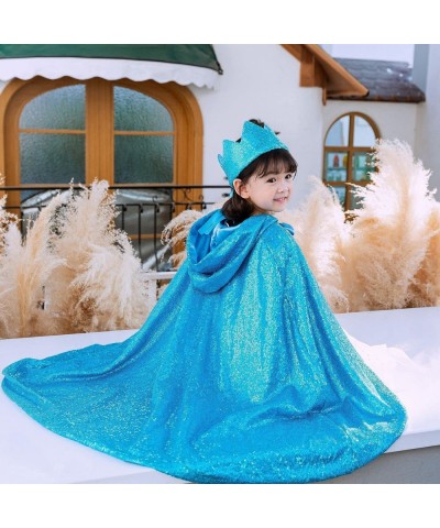 Princess Costume Sequins Hooded Cloak for Girls with Accessories Gloves Wand Crown Necklace Earrings Set $40.37 Kids' Costumes