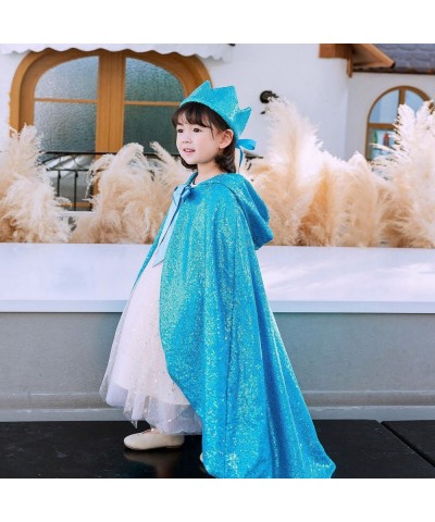 Princess Costume Sequins Hooded Cloak for Girls with Accessories Gloves Wand Crown Necklace Earrings Set $40.37 Kids' Costumes