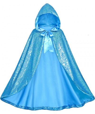 Princess Costume Sequins Hooded Cloak for Girls with Accessories Gloves Wand Crown Necklace Earrings Set $40.37 Kids' Costumes