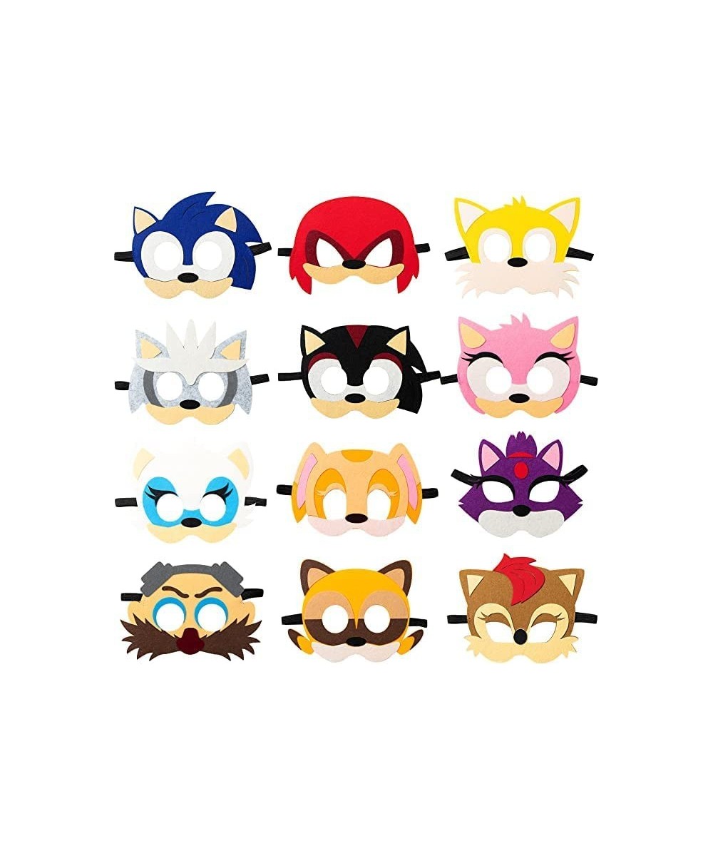 12PCS Sonic Birthday Party Masks for Sonic Costume Party decoration Sonic Party Supplies $21.38 Kids' Dress-Up Accessories