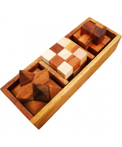 3 in 1 Set Wooden Games Brain Teaser Wood Toy Desk Puzzle Coffee Table Decor Broad Game 3D Puzzles for Teens and Adults Fun G...