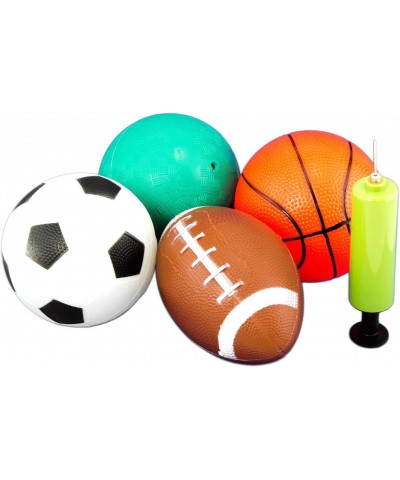 4 Piece 5" Sport Balls with 1 Pump Christmas (Basketball Soccer Ball Football Playground/Kickball) $16.36 Toy Sports Products