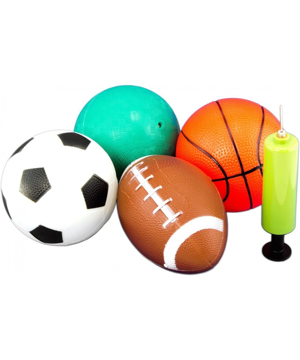 4 Piece 5" Sport Balls with 1 Pump Christmas (Basketball Soccer Ball Football Playground/Kickball) $16.36 Toy Sports Products