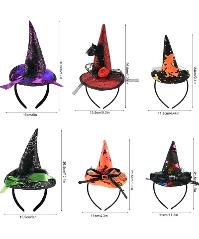 6Pcs Halloween Headband Halloween Witch Hat Headband Cute Halloween Mini Pointy Witch Hat Headband for Halloween Party Suppli...