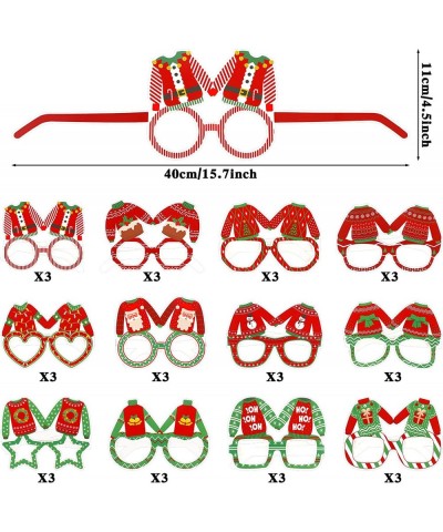 36 Pack Christmas Glasses Paper Ugly Sweater Party Eyeglasses Fun Christmas Decorations Christmas Costume Eyeglasses for Holi...