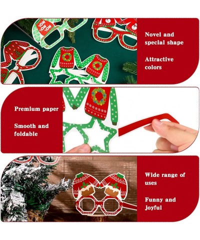 36 Pack Christmas Glasses Paper Ugly Sweater Party Eyeglasses Fun Christmas Decorations Christmas Costume Eyeglasses for Holi...